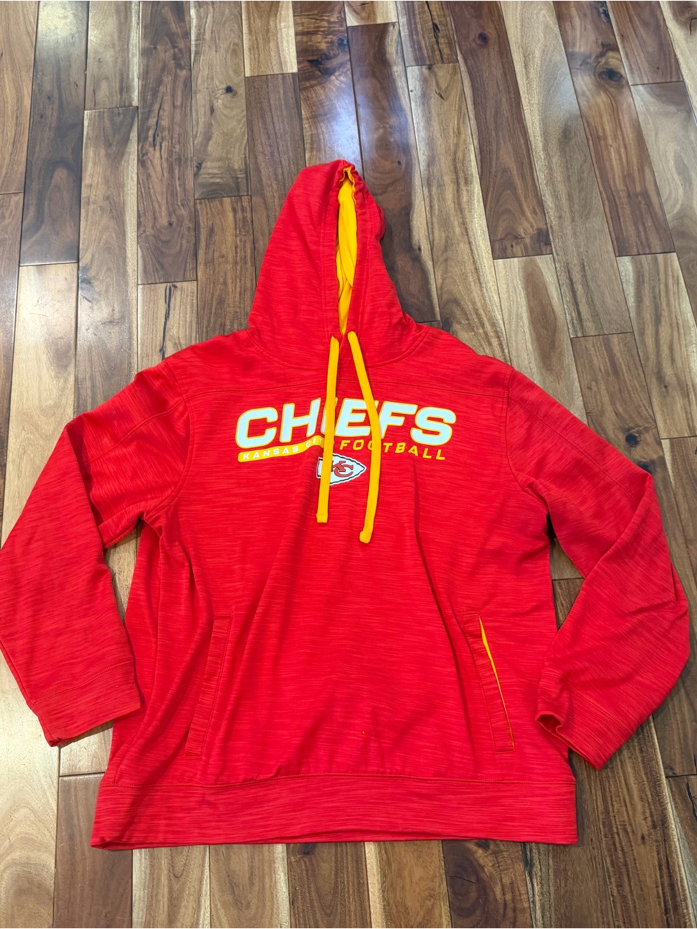 NFL Red and Yellow Team Hoodie with Drawstrings large mens